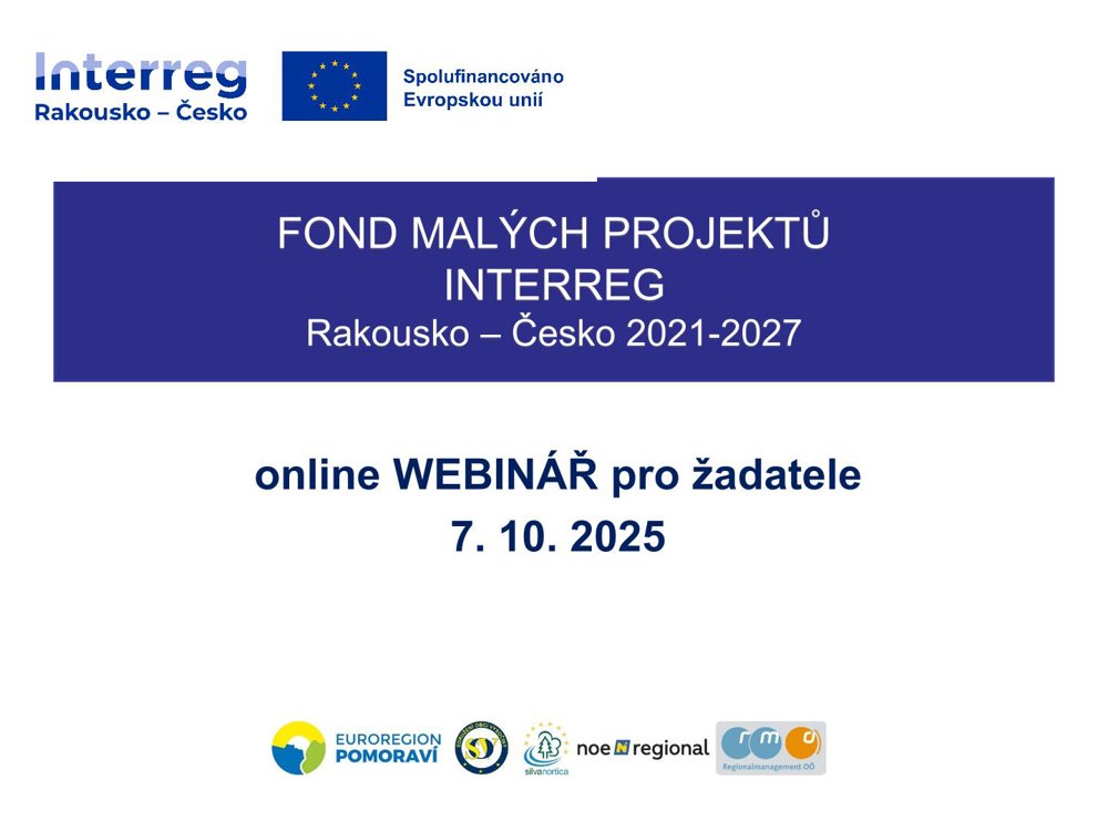 Proběhl třetí on-line webinář pro žadatele FMP Interreg Rakousko – Česko